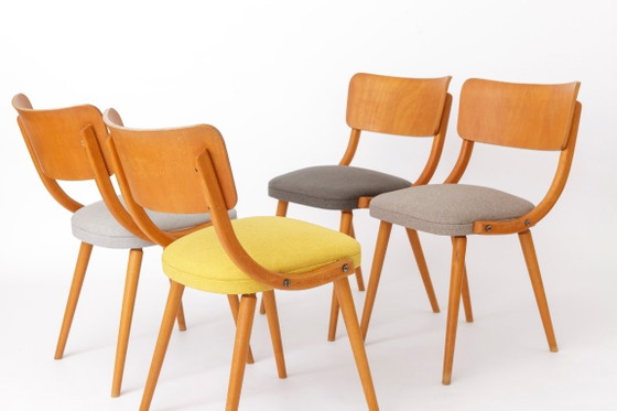 Ensemble de 4 chaises de salle à manger vintage en bois courbé, chaises en hêtre de style Stol Kamnik, style (photo 3 of 9)
