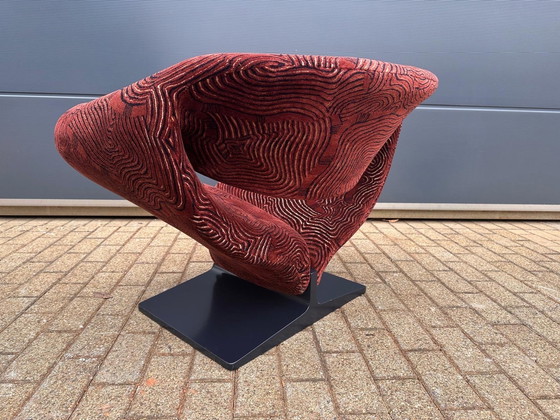 Image 1 of Sedia Ribbon Artifort + Pouf Pierre Paulin in tessuto Pierre Frey. Condizioni perfette!!