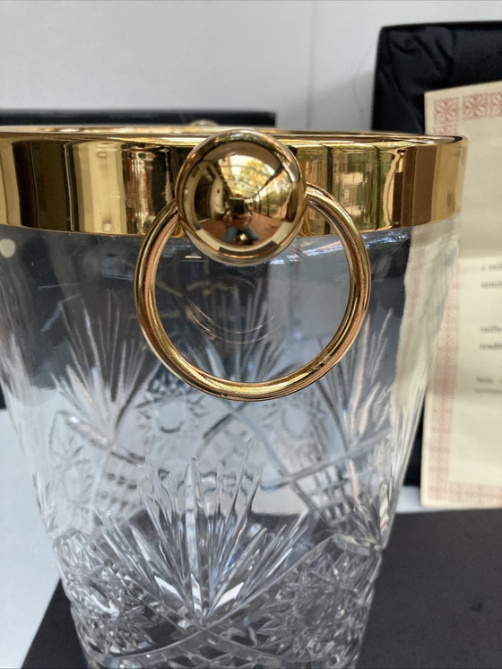 Image 1 of Grote BACCARAT handgeslepen kristallen koeler van VALERY KLEIN, nieuw in originele vintage doos