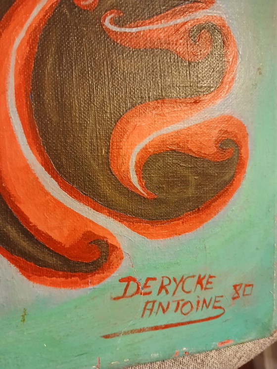 Olio su tela, rappresentazione mitologica dell'Uomo Verde, di Antoine de Rycker – Dipinti e disegni, Canvas (photo 12 of 15)