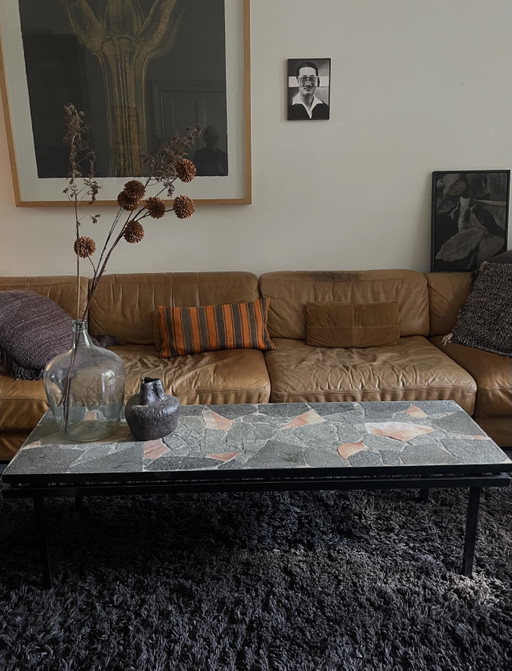Brutalist coffee table with a beautiful pattern