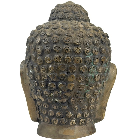 Cabeza de Buda tailandesa antigua de bronce – circa 1900 – Esculturas, Bronze (photo 4 of 8)