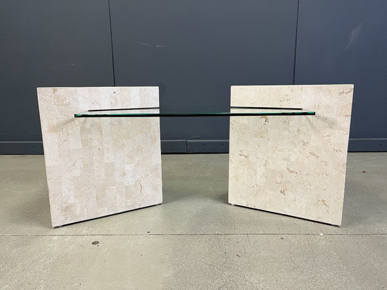 Image 1 of Table basse vintage en mosaïque et nacre, années 1980