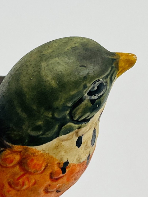 Figura de Petirrojo Americano en Porcelana Bizcocho, Objetos decorativos, Cerámica, Verde (foto 7 de 8)