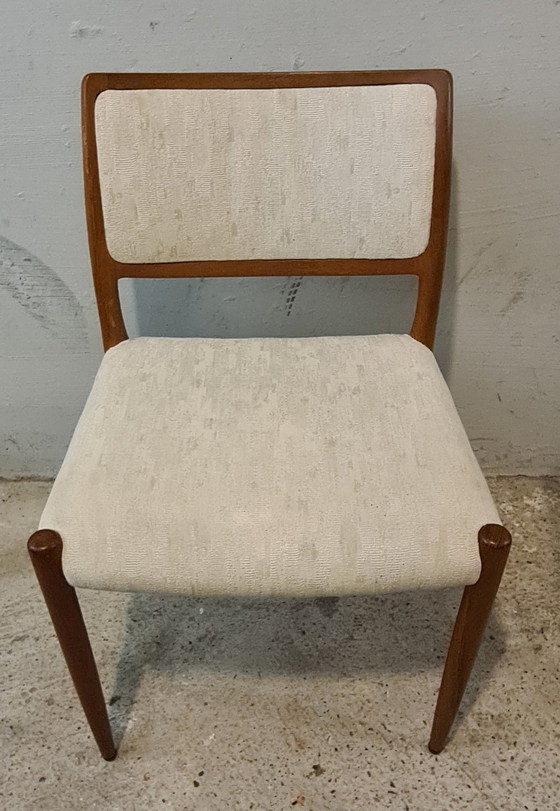 Image 1 of 5 Vintage, design stoelen. Niels O. Møller Danmark Model 80