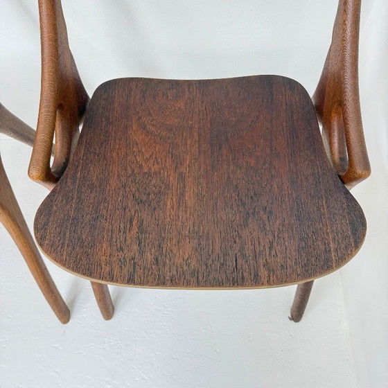 Set of four wooden Dining chairs, Brown, Vintage (photo 6 of 13)