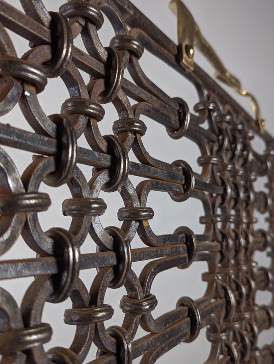 Image 1 of Bronze and Wrought Iron Fireplace Screen by David Marshall, 1970s