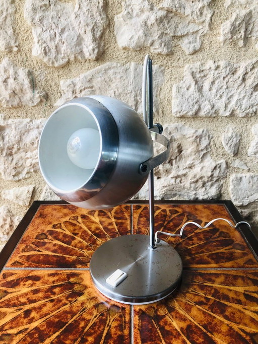 Lampe de table vintage style milieu du siècle, à globe oculaire réglable, années 1970