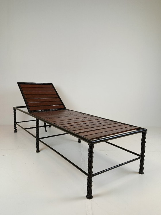 Image 1 of Bellissimo lettino da giardino antico in ferro battuto (italiano)