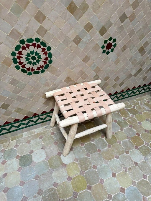 Piccola panca marocchina artigianale 50x50 cm