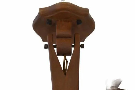Lampadario in rovere di Guillerme e Chambron e ceramica di Danikowski anni '50 – Guillerme & Chambron, Legno (photo 4 of 11)