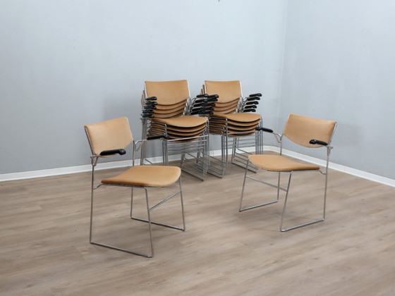 Image 1 of 1970s stackable steel farme chairs (Set of 12) by ELAM, Italy