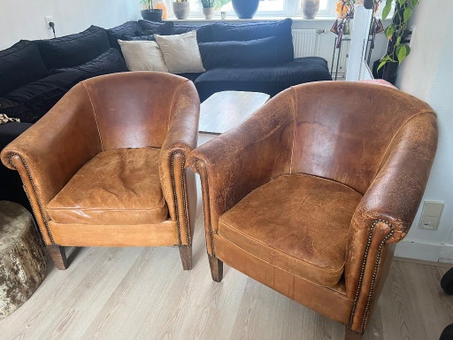 2x Sheepskin Club Armchairs