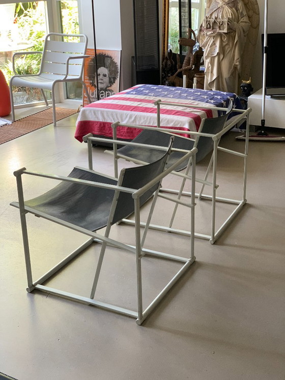 Juego de 2 sillas Cube Pastoe FM60 – Radboud van Beekum – Arnés de cuero gris – Sillones, Leather, Metal (photo 4 of 17)