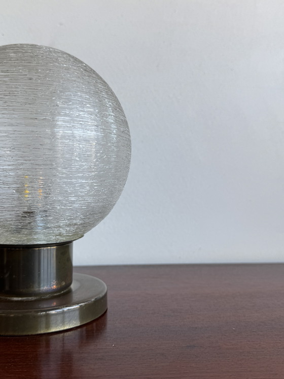 Image 1 of Pair of Doria Leuchten Table Lamps – Textured Globe Elegance