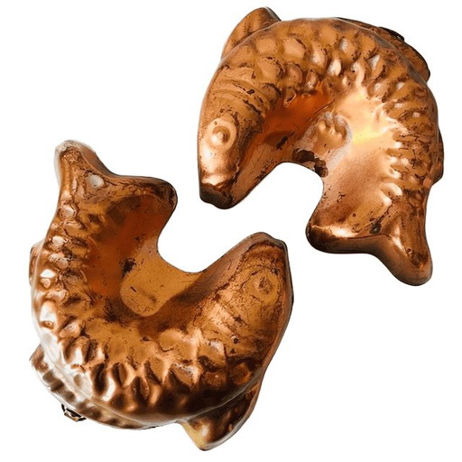 Ensemble de moules à gâteaux en cuivre en forme de poisson, années 1960