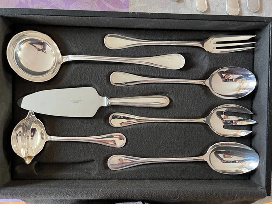 Christofle - Christofle cutlery set with silver metal beads for 12 people. 172 items. (photo 6 of 14)