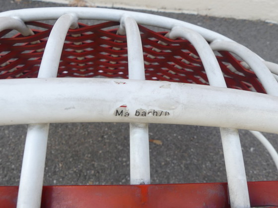 4 Garden Chairs with Armrests Metal Stiegler Marbach 1970s WstaEb – Plastic, Vintage (photo 16 of 17)