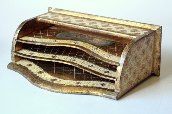 Raro portacarte fiorentino in legno degli anni '50, Accessori da tavola, Multicolore, 1950 (foto 8 di 10)