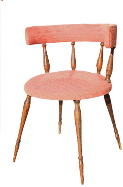 Rosa Gondelsessel im Stil von Helmut, 46 x 70 cm, Retro – fauteuils, Textile, Wood