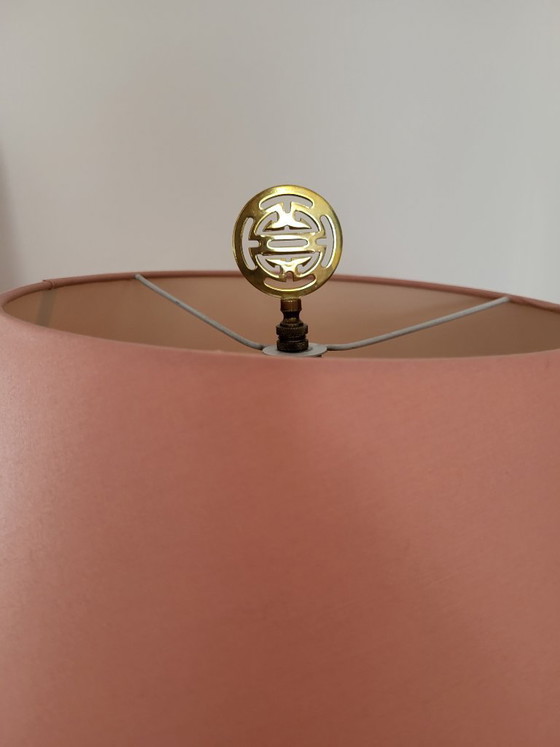 Image 1 of Vintage palm tree lamp white ceramic