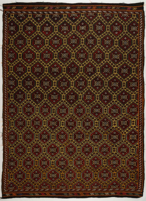 Alfombra Kilim Yoruk Anatolia Vintage Grande de 284 × 202 cm – Tejida a mano en lana. – vloerkleden en tapijten, Wool