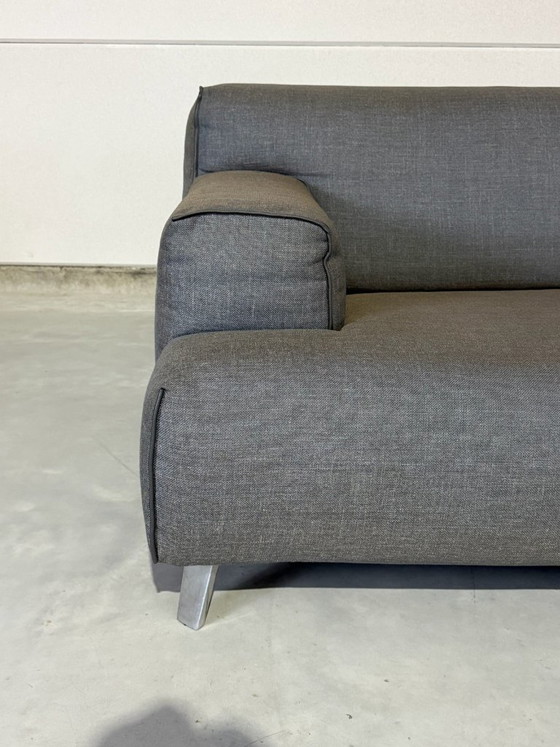 Divano Leolux Oscar con pouf - grigio, Divani 3 posti, Tessile, Metallo, Modern (foto 6 di 9)