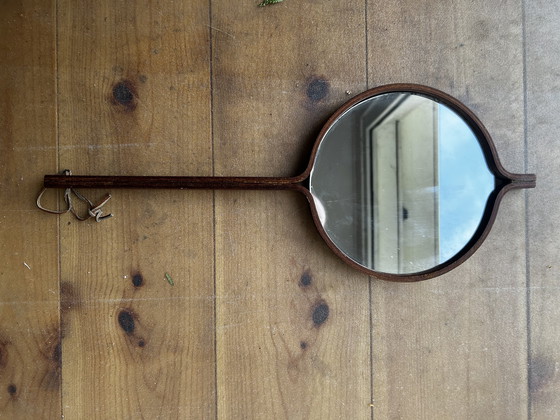 Image 1 of Handspiegel und Schuhanzieher aus Holz, skandinavischer Stil, 70er Vintage