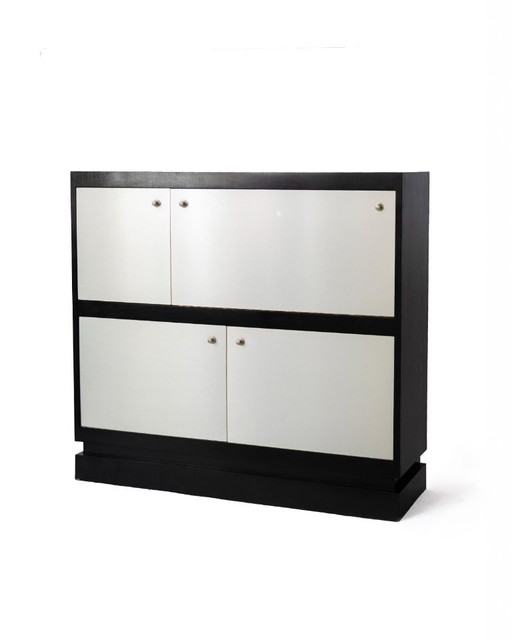 Brushed Metal Bar Cabinet by De Coene, Belgium, 1970s