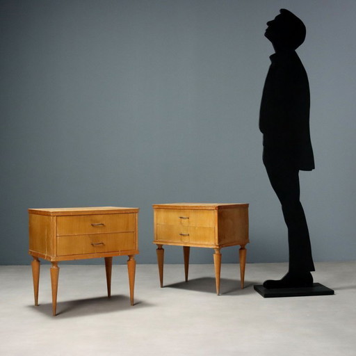 Zwei Nachttische aus den 1950er Jahren