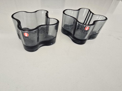 Iitala Supports de cire 2x Bleu foncé
