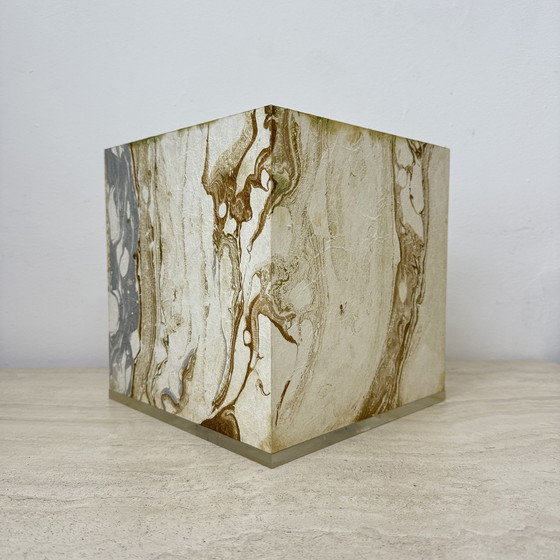 Image 1 of Mid-Century Design Lucite Cube Table Lamp, 1970’s