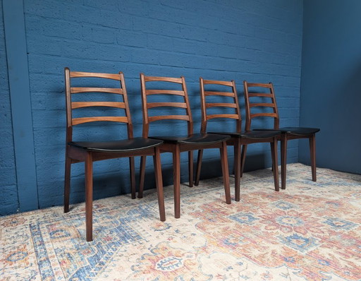 4x Vintage-Stühle mit Leiterlehne, Casala, 1960er Jahre