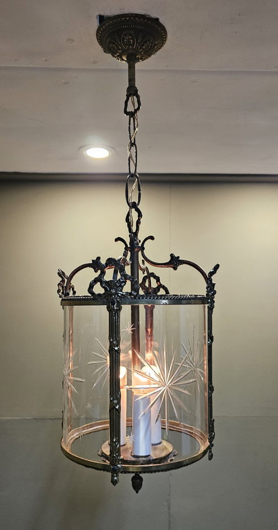 Lanterna da ingresso antica - Stile Luigi XV / Rococò – Plafoniere, Brass (photo 6 of 8)