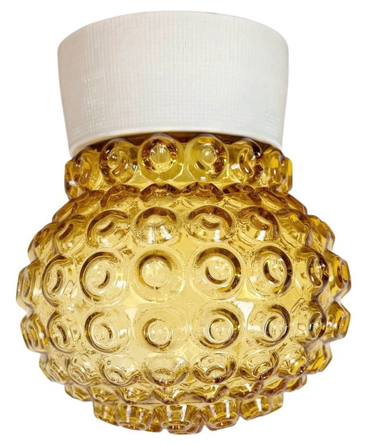 Plafonnier vintage en porcelaine blanche, années 1970 – plafondlampen, Glass, Ceramic