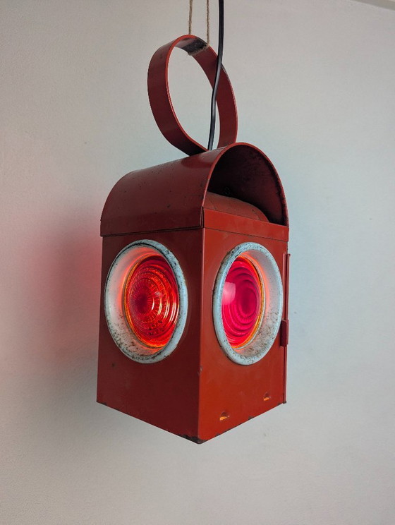 Image 1 of Original Chalwyn Railway Lantern – Converted into a Pendant Lamp | England