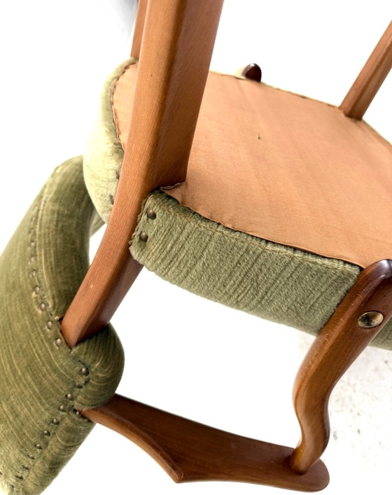 Fauteuil cocktail vintage, années 60, Bois, Textile, Marron (photo 7 sur 10)