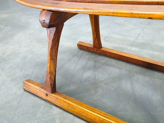 Image 1 of 1930s Czech Oak Art Deco Sled