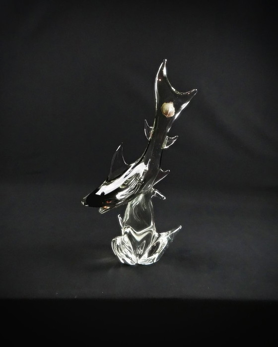 Image 1 of Murano glass shark signed Maestri Vetrai modernist vintage 60s