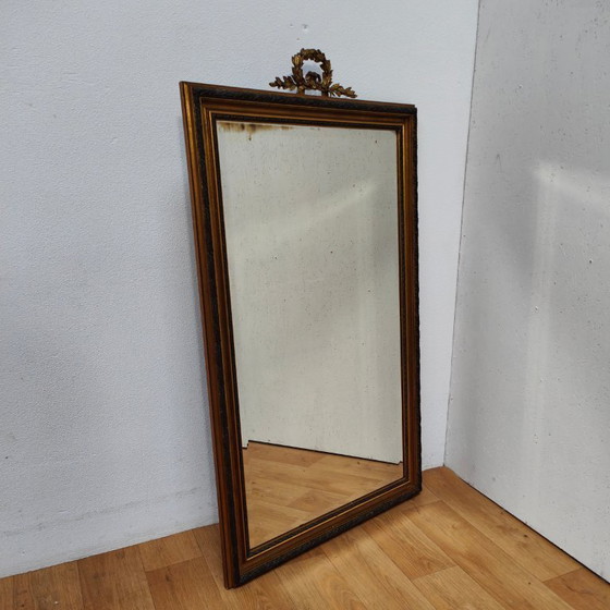 Image 1 of Antieke Regency Barok Rococo facet geslepen spiegel passpiegel.