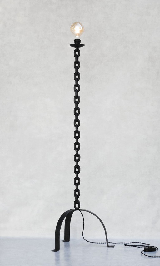 Lampadaire Brutalist Marine Chain Link France C1970