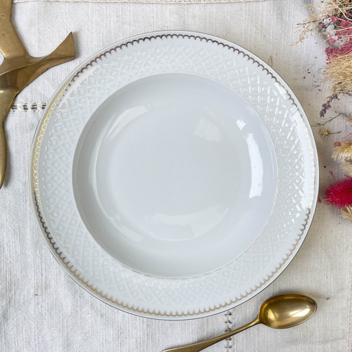 BAVARIA Gilded White Porcelain Deep Dish, 'Annabell' Model