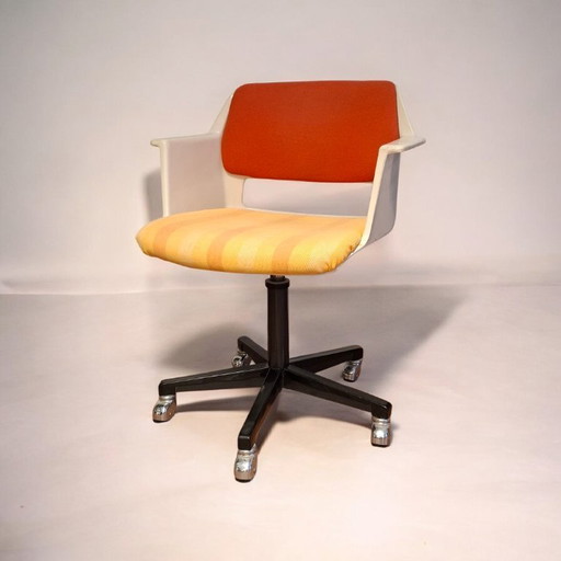 Sedia da ufficio vintage Gispen modello 2712 con rivestimento originale