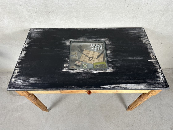Antique Wooden Work Table – Side tables, Glass (photo 7 of 14)