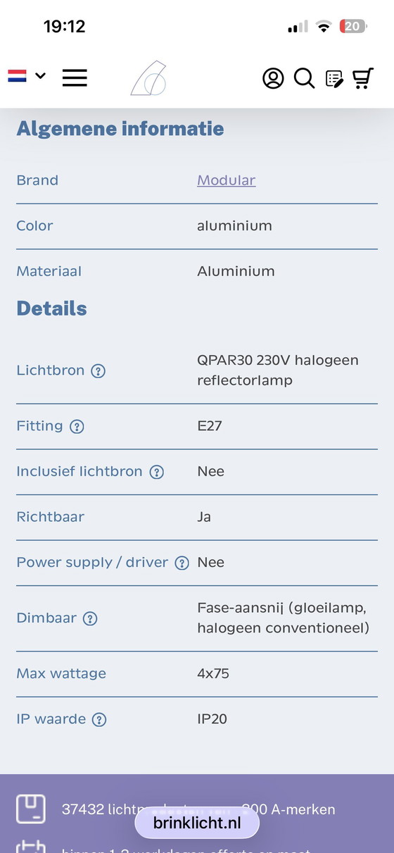 Image 1 of Modular Nomad spotlight with 4 PAR30