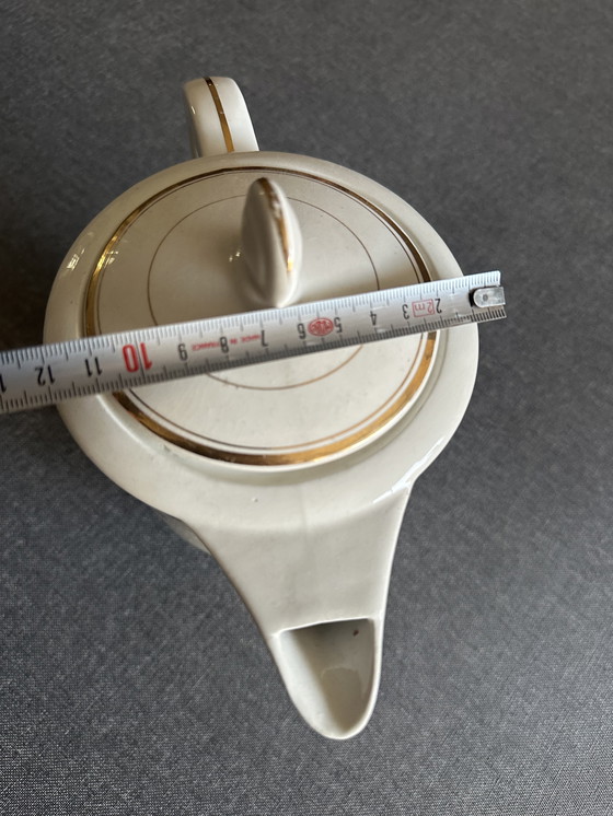 Image 1 of Moulin des Loups Orcerame France Art-Déco Ceramic coffee maker - Gold edging