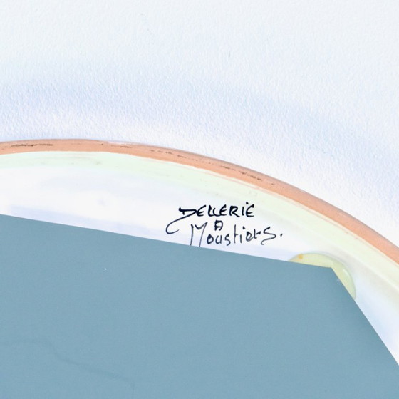 Image 1 of Large Handmade Ceramic Mirror from Moustiers by Dellerie
