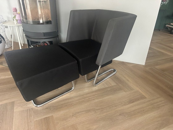 Image 1 of Designer chair with footstool
