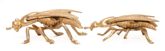 Set of 3 gilded fly ashtrays – Decorative Objects, Metal, Gold (photo 5 of 6)