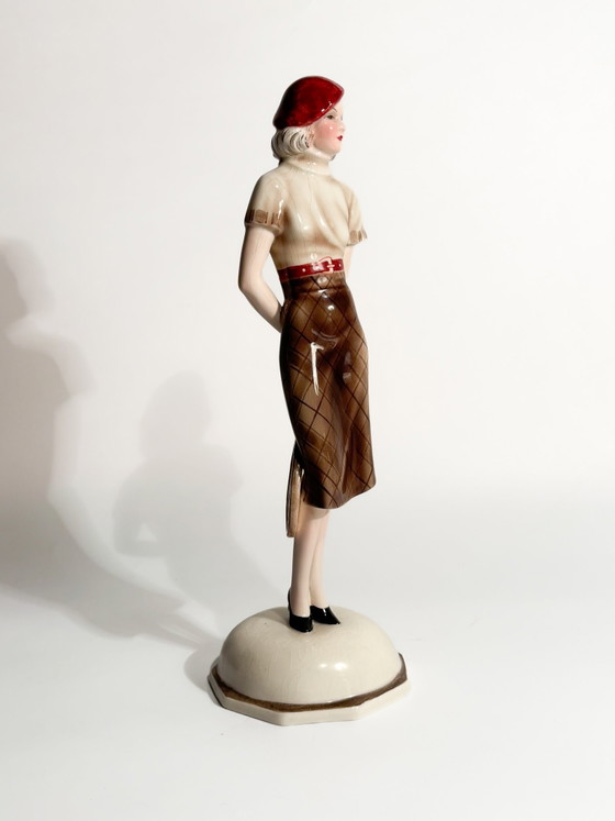 Goldscheider Ceramic Tennis Player Figurine by Stefan Dakon, 1930s – Sculpture, Art Deco (photo 5 of 15)